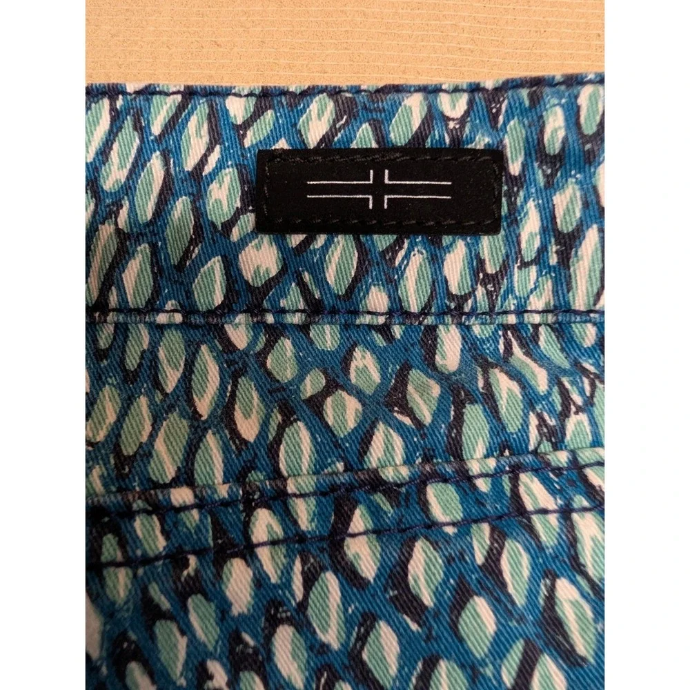 Liverpool Women's Jeans‎ Turquoise Design Size 12 Inseam 21 Cropped Button Zip